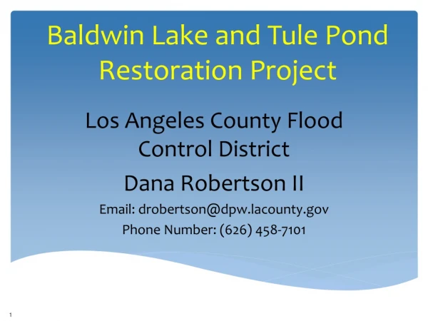 Baldwin Lake and Tule Pond Restoration Project