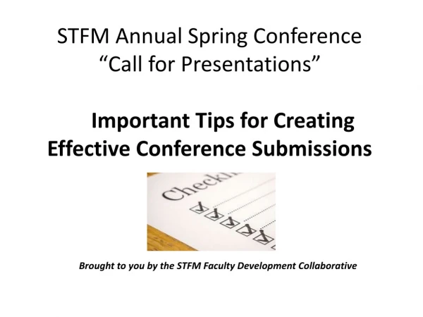 Brought to you by the STFM Faculty Development Collaborative
