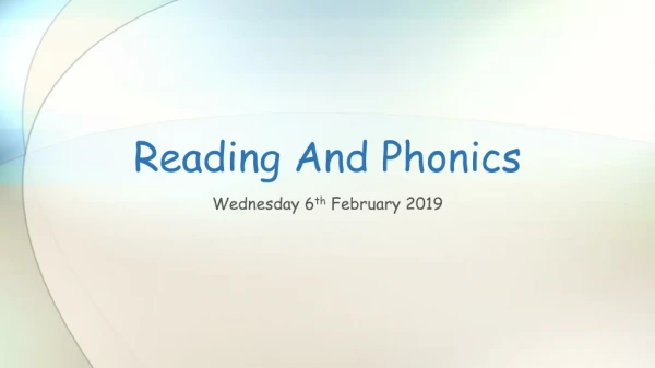 Reading And Phonics