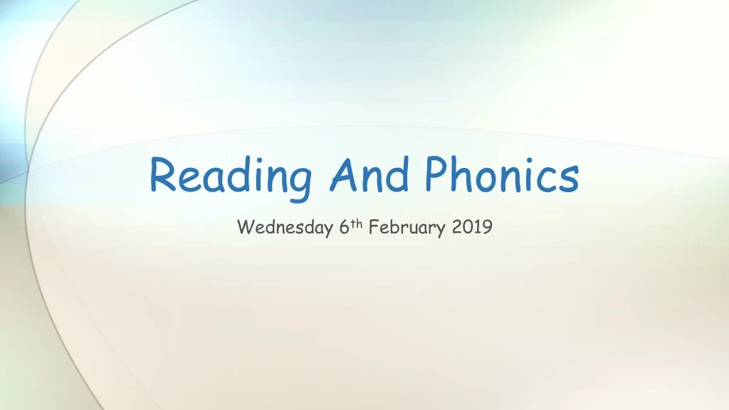 reading and phonics