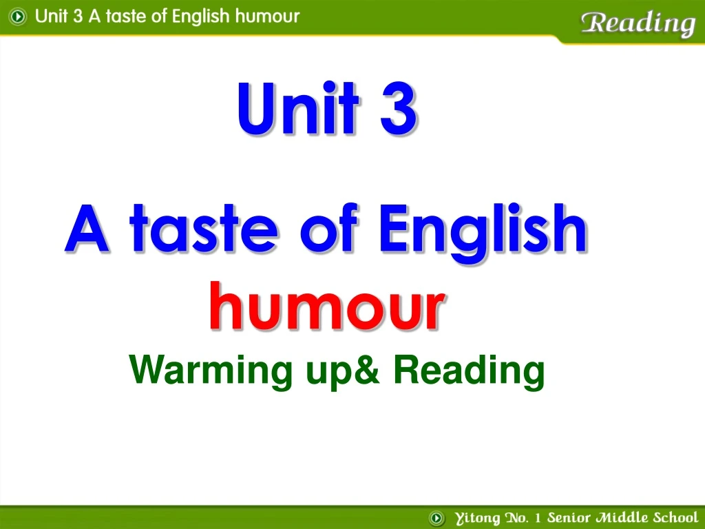 unit 3 a taste of english humour