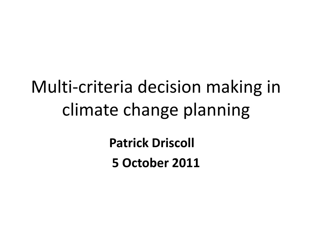 multi criteria decision making in climate change planning
