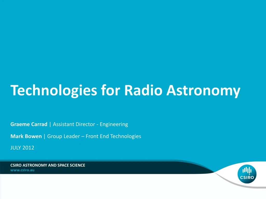 technologies for radio astronomy