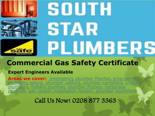 Commercial Gas Safety Certificate-Southstar Plumbers