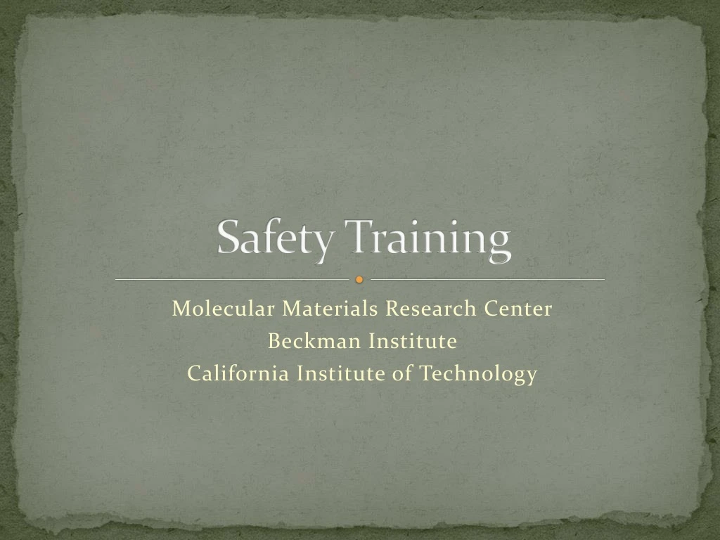 safety training