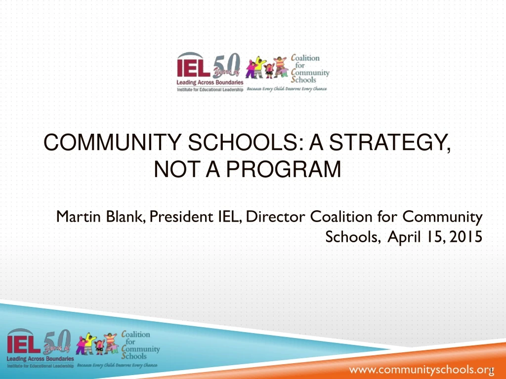 community schools a strategy not a program