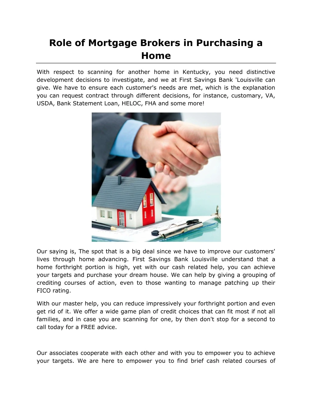 role of mortgage brokers in purchasing a home