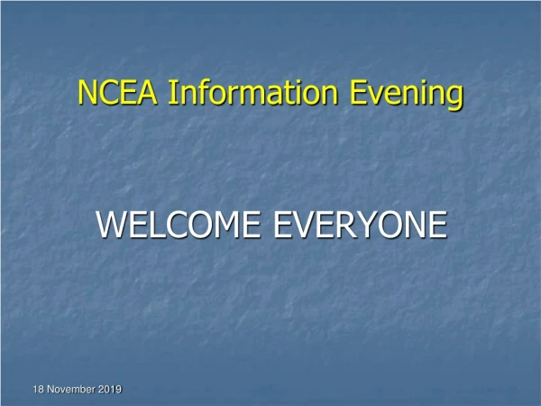 NCEA Information Evening