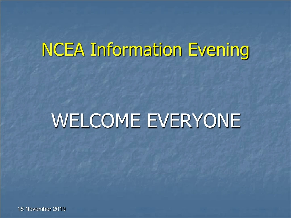 ncea information evening