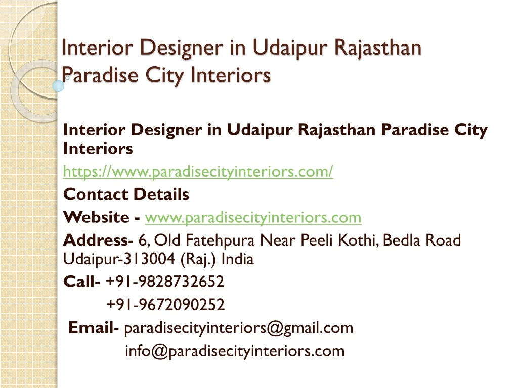 interior designer in udaipur rajasthan paradise city interiors