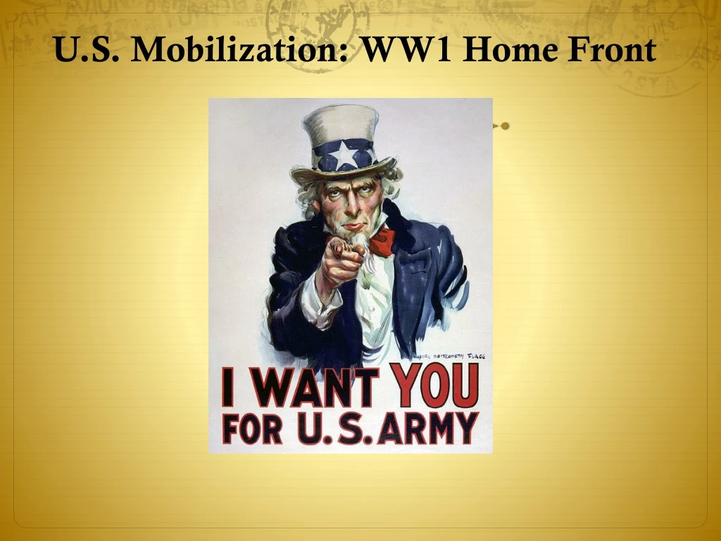 u s mobilization ww1 home front