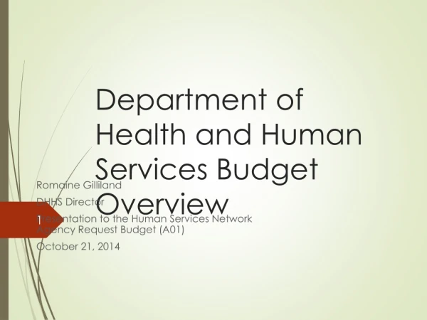 Department of Health and Human Services Budget Overview