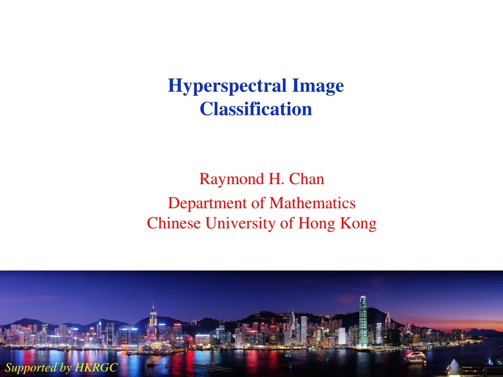 hyperspectral image classification