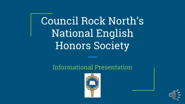 Council Rock North’s National English Honors Society