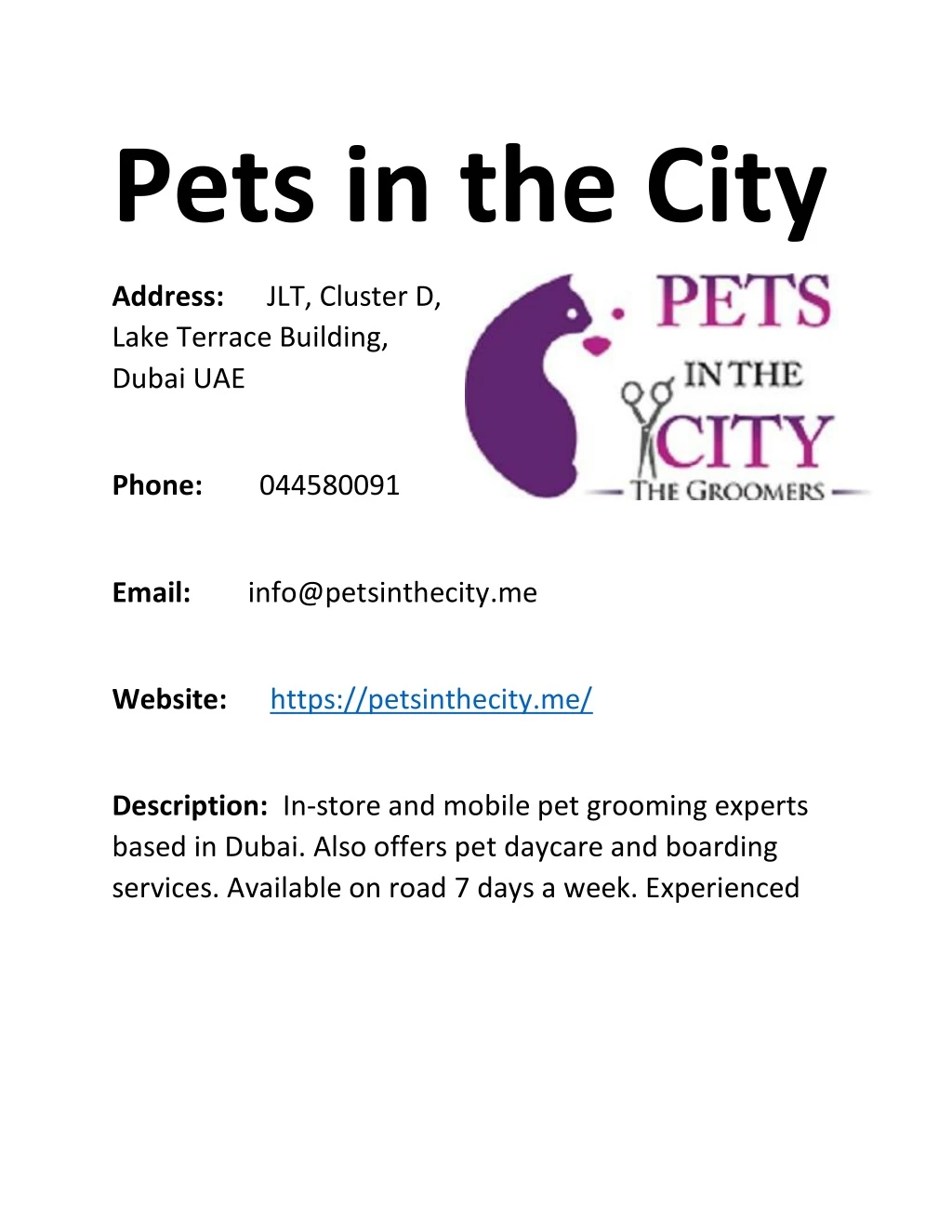pets in the city