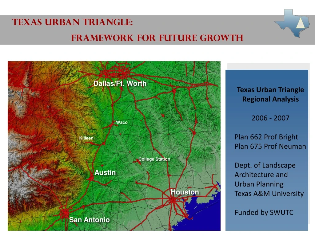 texas urban triangle framework for future growth