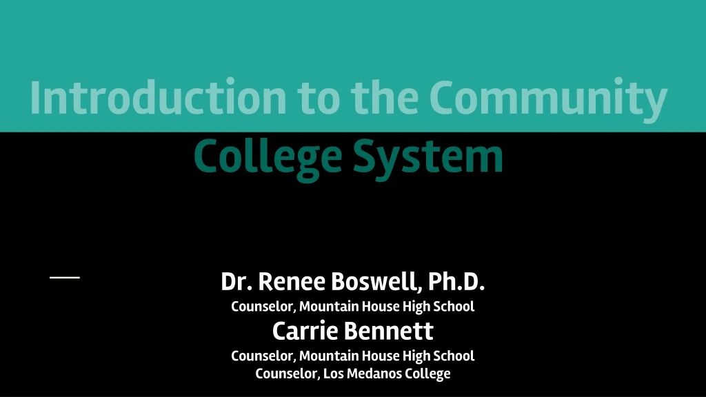 introduction to the community college system