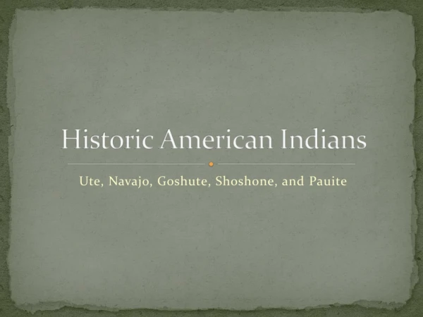 Historic American Indians