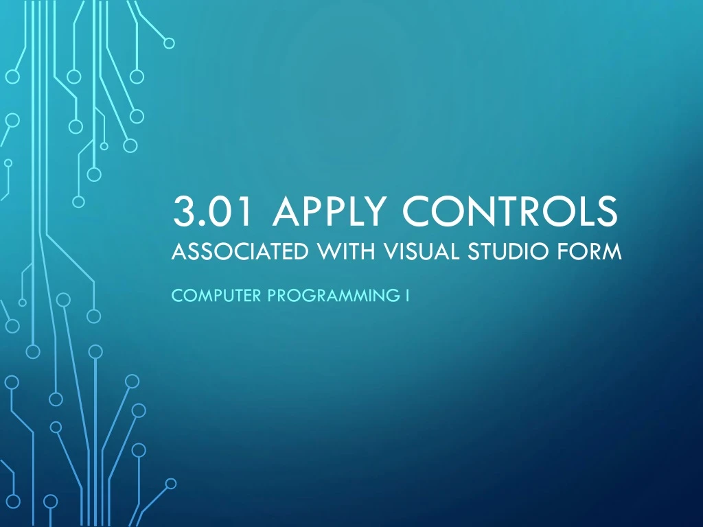 3 01 apply controls associated with visual studio form