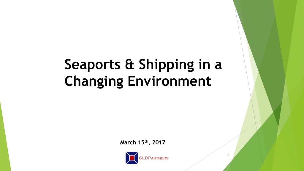 seaports shipping in a changing environment