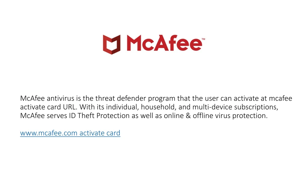 mcafee antivirus is the threat defender program