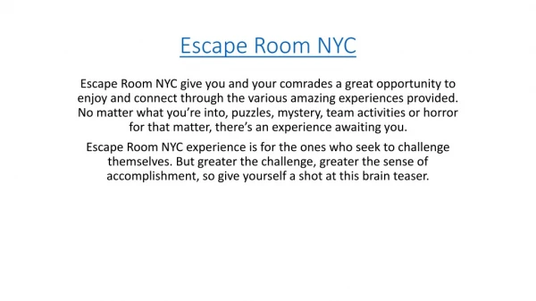 Escape Room NYC