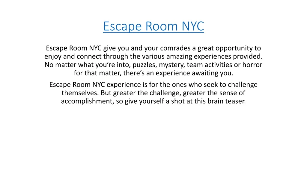 escape room nyc