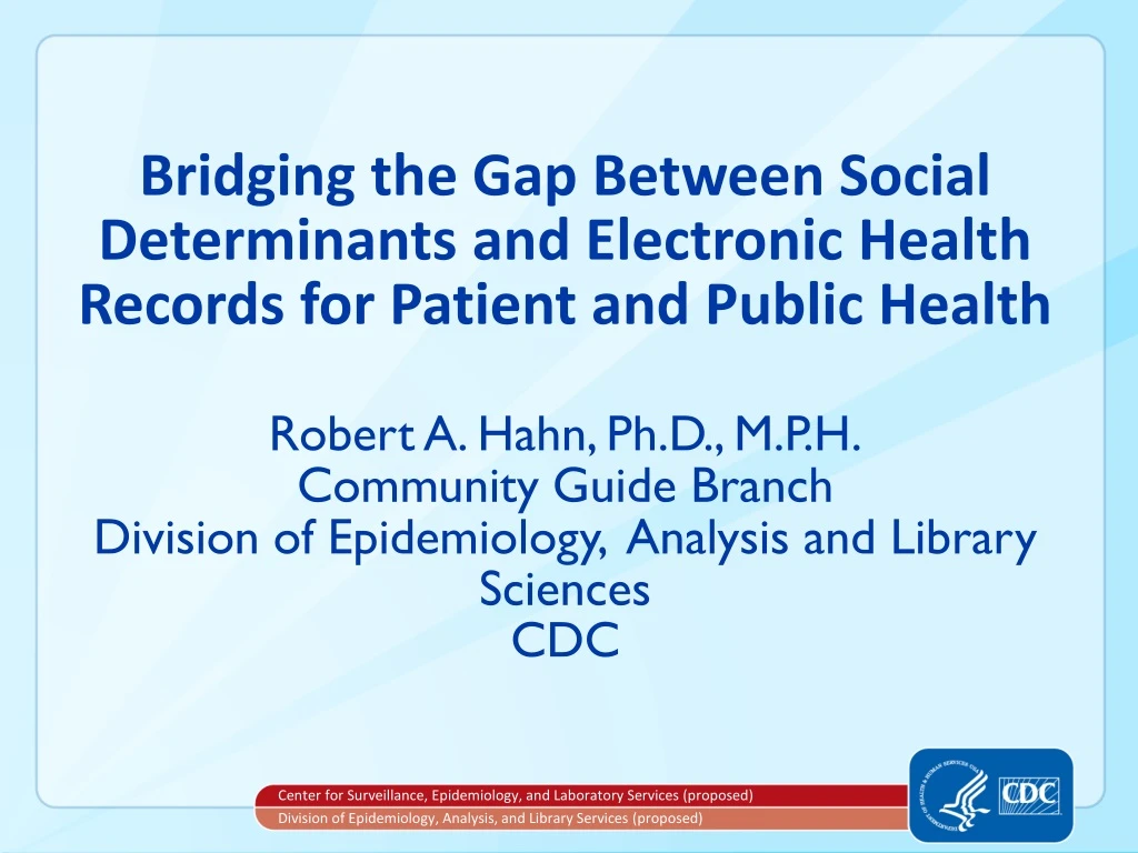 bridging the gap between social determinants