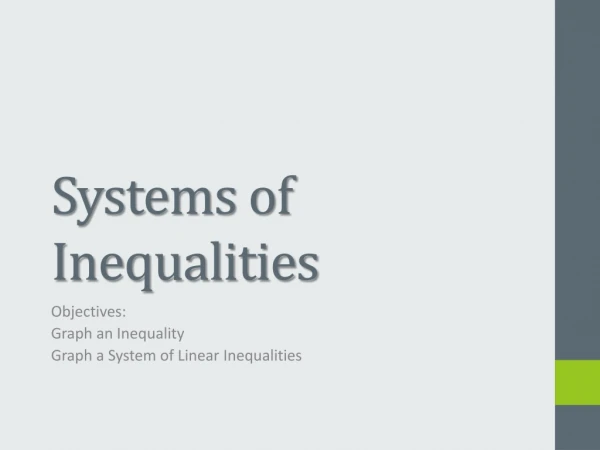 Systems of Inequalities