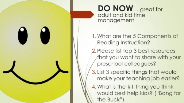 DO NOW … great for adult and kid time management