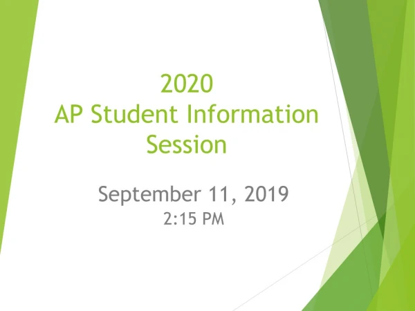 2020 AP Student Information Session