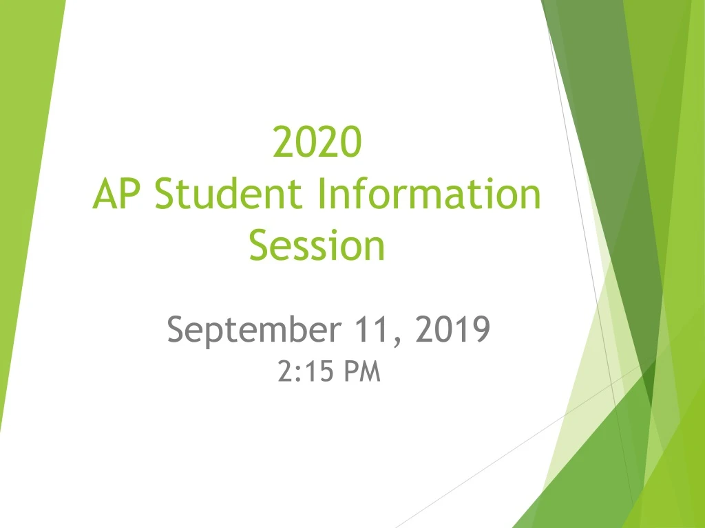 2020 ap student information session