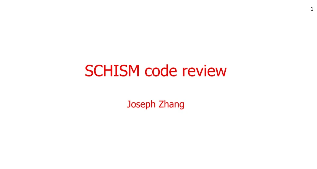 schism code review joseph zhang