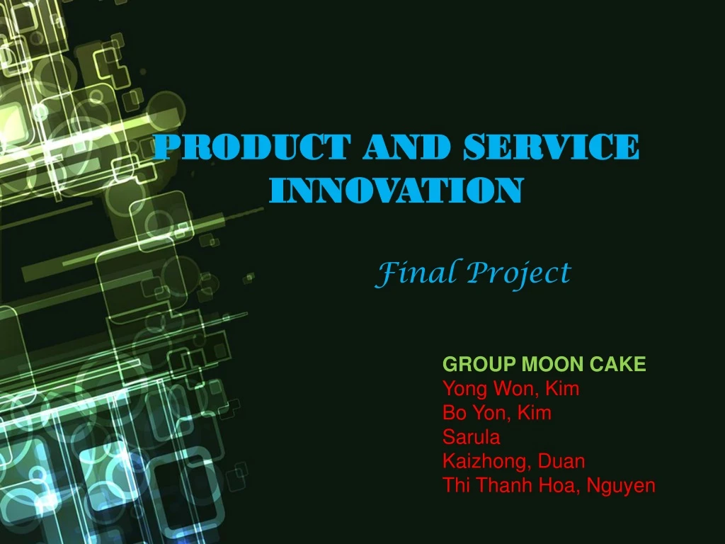 product and service innovation