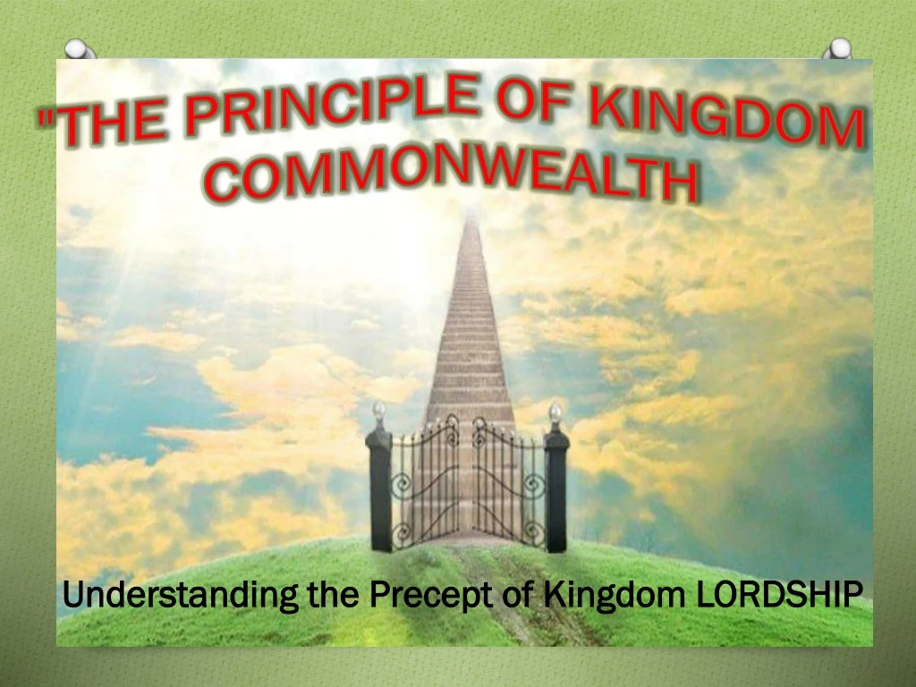 the principle of kingdom commonwealth