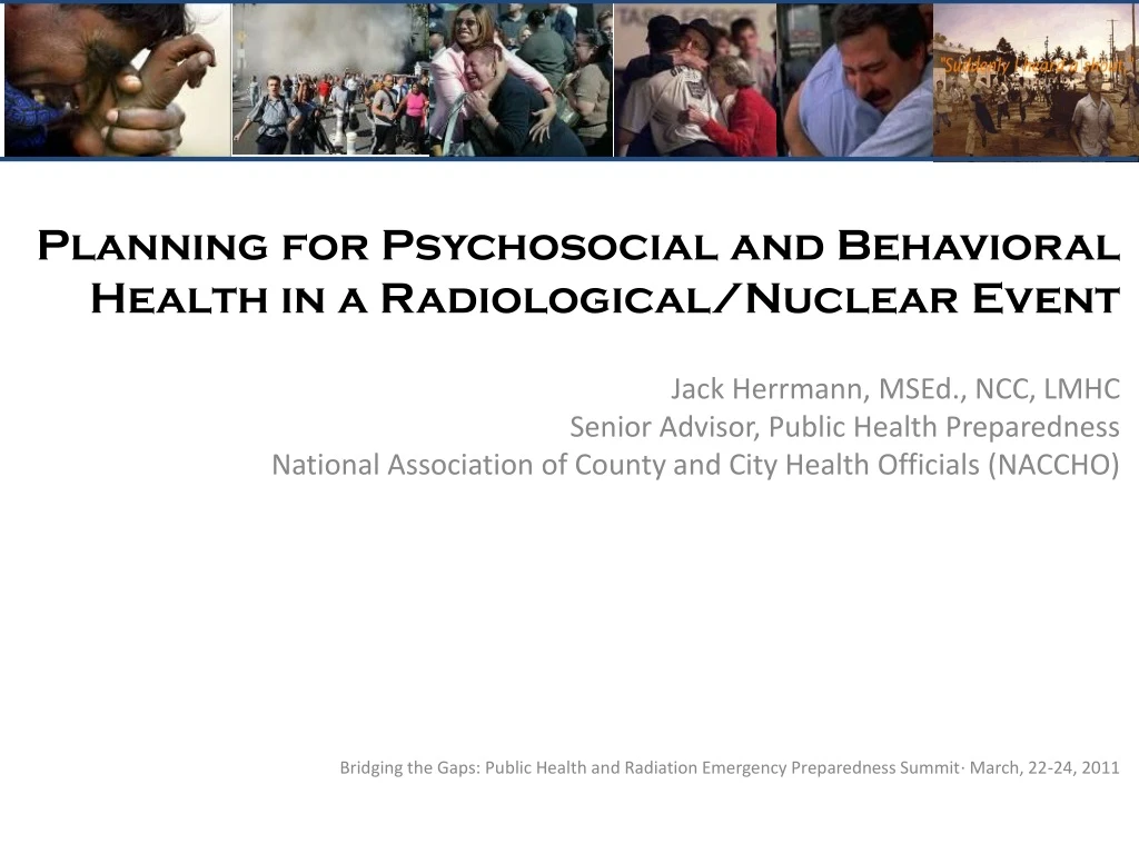planning for psychosocial and behavioral health in a radiological nuclear event
