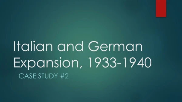 Italian and German Expansion, 1933-1940