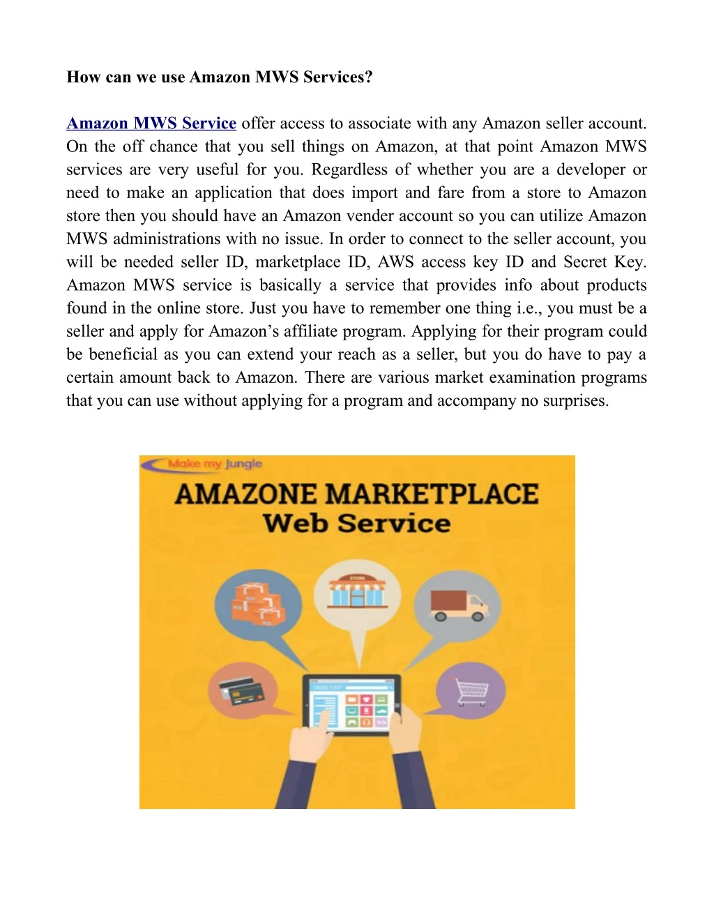 how can we use amazon mws services