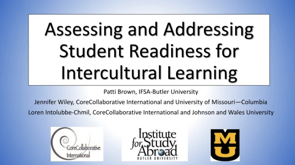Assessing and Addressing Student Readiness for Intercultural Learning