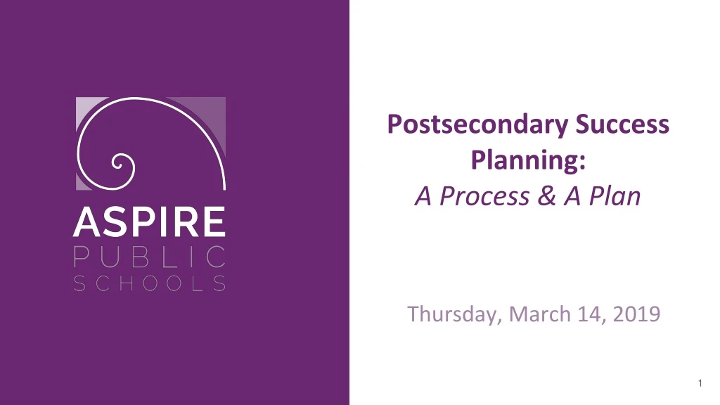 postsecondary success planning a process a plan