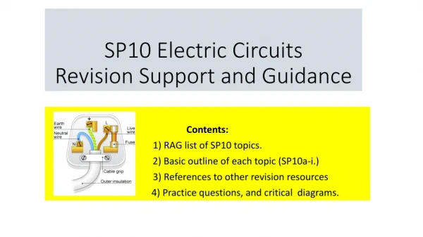 SP10 Electric Circuits Revision Support and Guidance