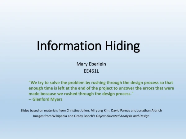 Information Hiding