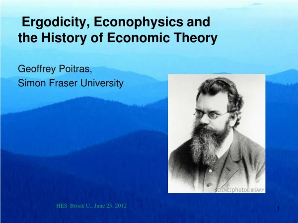 Ergodicity , Econophysics and the History of Economic Theory