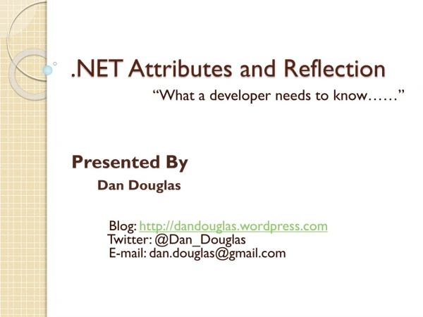 .NET Attributes and Reflection