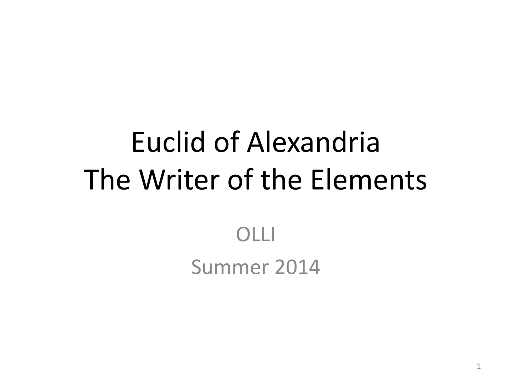 euclid of alexandria the writer of the elements