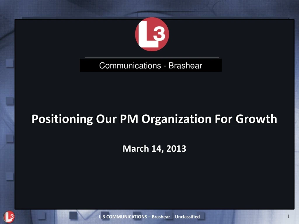 positioning our pm organization for growth march 14 2013