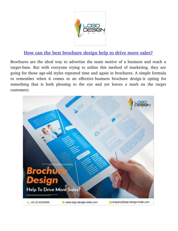 How can the best brochure design help to drive more sales?