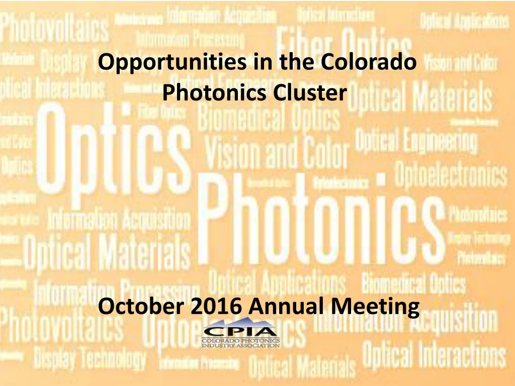 opportunities in the colorado photonics cluster