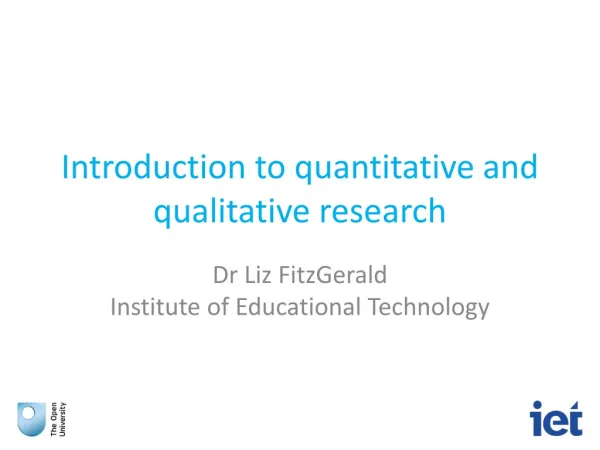Introduction to quantitative and qualitative research