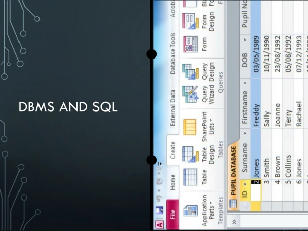 DBMS and SQL
